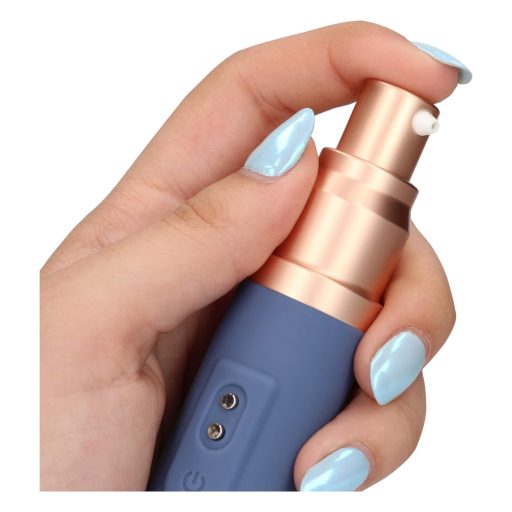 Loveline Travel - akkus vibrátor síkosító tartállyal (kék)