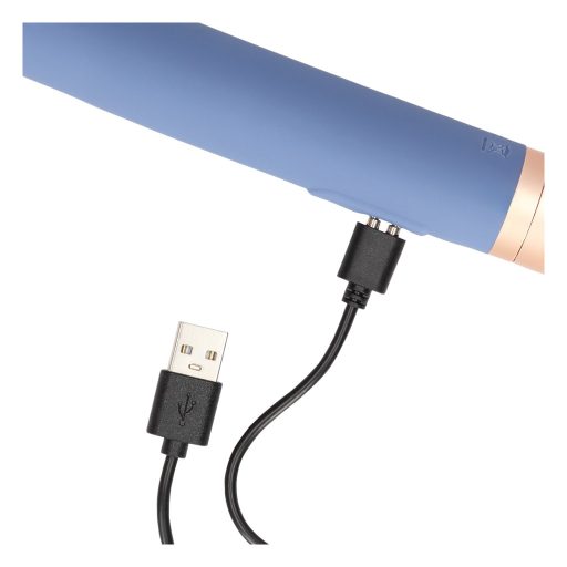 Loveline Travel - akkus vibrátor síkosító tartállyal (kék)