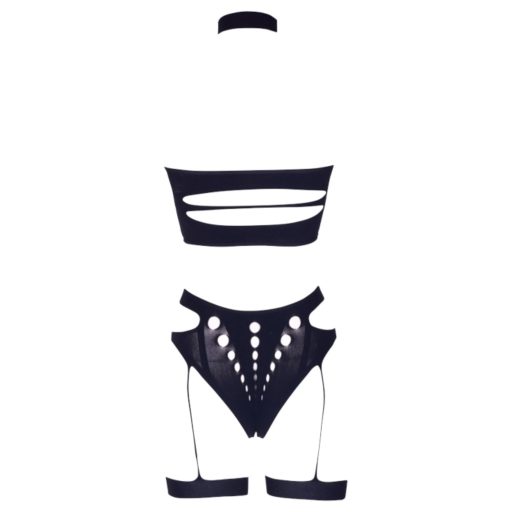 Le Désir Plus Size - 3 részes fehérnemű szett - fekete (XL-4XL)