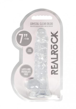 REALROCK - átlátszó élethű dildó - átlátszó (17cm)