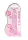 REALROCK - átlátszó élethű dildó - pink (19cm)