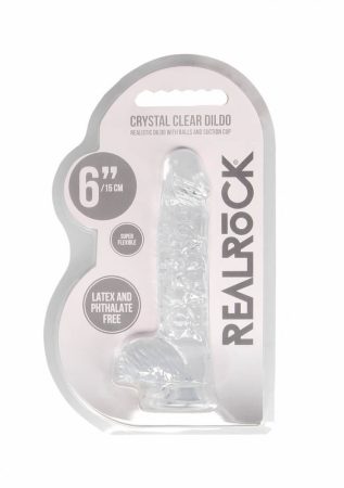 REALROCK - átlátszó élethű dildó - átlátszó (15cm)