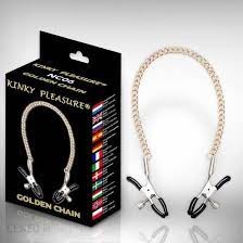 Kinky Pleasure - Golden chain -  Láncos bimbócsipesz - arany