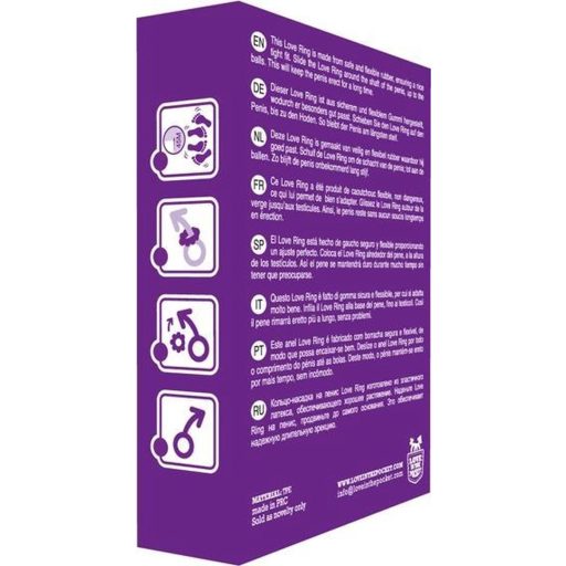 Love Ring - puha gömbös péniszgyűrű (lila)
