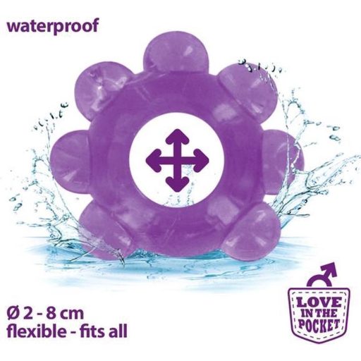 Love Ring - puha gömbös péniszgyűrű (lila)
