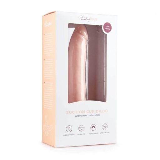 Easytoys - tapadókorongos 100% szilikon dildó (21cm) - natúr
