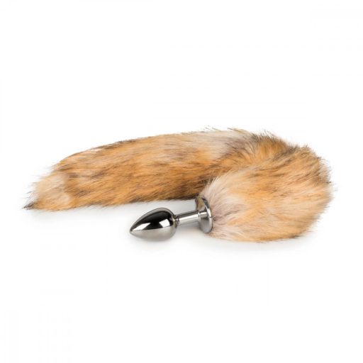 EasyToys Fox NO1 - fém anál plug rókafarokkal (ezüst-vörös)