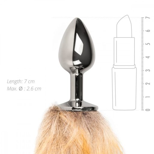 EasyToys Fox NO1 - fém anál plug rókafarokkal (ezüst-vörös)