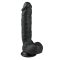 Easytoys - tapadókorongos, herés dildó (22,5cm) - fekete