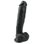   Easytoys - tapadókorongos, herés nagy dildó (26,5cm) - fekete