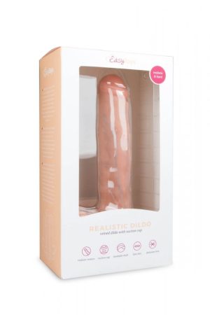 Easytoys - tapadókorongos, herés nagy dildó (29,5cm) - natúr