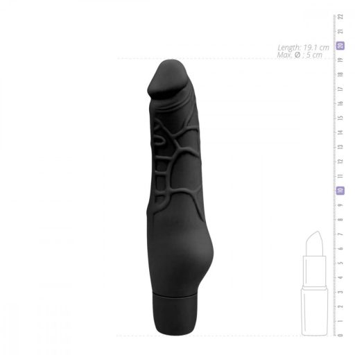 EasyToys Power Vibe - normál szilikon pénisz vibrátor (fekete)