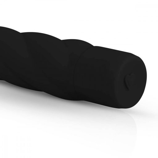 EasyToys Power Vibe - csavart szilikon rúd vibrátor (fekete)