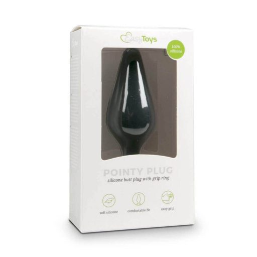 Easytoys Pointy Plug S - anál plug (fekete) - kicsi