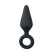Easytoys Pointy Plug - fogógyűrűs anál dildó - közepes (fekete)