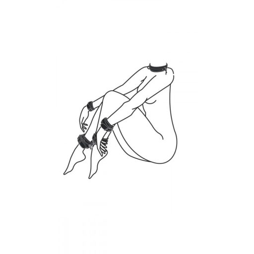 Easytoys - nyakörv, csukló- és bokabilincs szett (fekete)