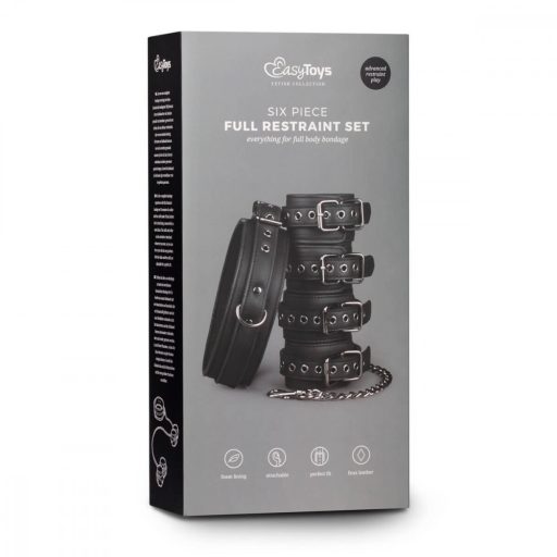 Easytoys - nyakörv, csukló- és bokabilincs szett (fekete)