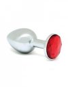Rimba XS - piros köves, fém anál plug (ezüst) Rimba XS - piros köves, fém anál plug (ezüst)