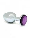 Rimba XS - lila köves, fém anál plug (ezüst) Rimba XS - lila köves, fém anál plug (ezüst)