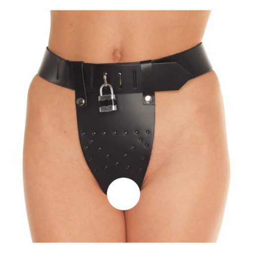 / Rimba - nyitott bőr erényöv (fekete)