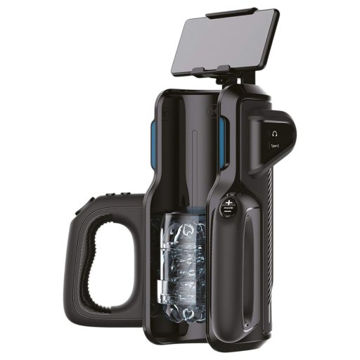 LETEN SM 500 - fel-le mozgó maszturbátor telefon tartóval (fekete)