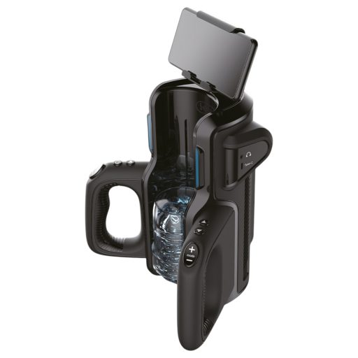 LETEN SM 500 - fel-le mozgó maszturbátor telefon tartóval (fekete)