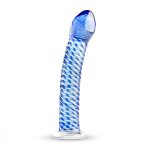 Gildo Glass No. 5 - spirál üveg dildó (átlátszó-kék)