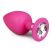 Easytoys Diamond - fehér köves anál plug (nagy) - pink