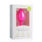   Easytoys Diamond - fehér köves anál dildó (közepes) - pink