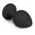 Easytoys Diamond - fehér köves anál plug (közepes) - fekete