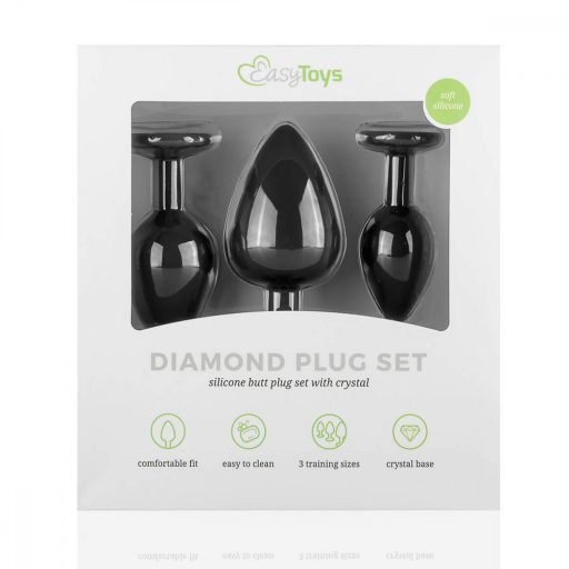 Easytoys Diamond - anál plug szett (fekete)