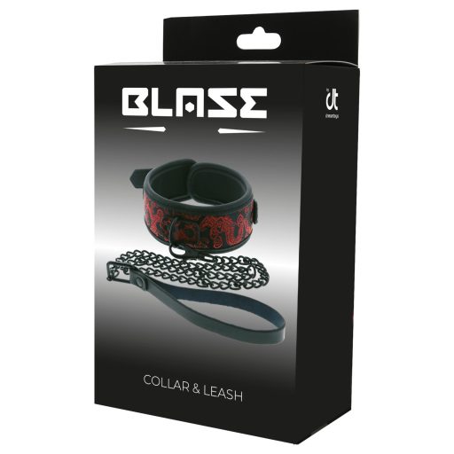 Dreamtoys Blaze - bondage nyakörv és póráz szett (fekete)