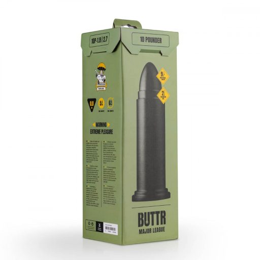 BUTTR 10 Punder - tapadókorongos nagy dildó (fekete)