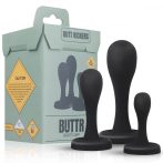 BUTTR Butt Kickers - anál dildó szett - fekete (3 részes)