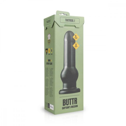 BUTTR Tactical I - tapadókorongos dildó (fekete)