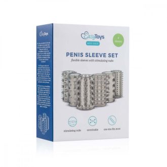   Easytoys Penis Sleeve - péniszmandzsetta szett - szürke (6db)