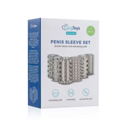 Easytoys Penis Sleeve - péniszmandzsetta szett - szürke (6db)