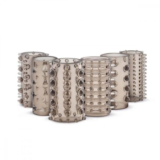 Easytoys Penis Sleeve - péniszmandzsetta szett - szürke (6db)