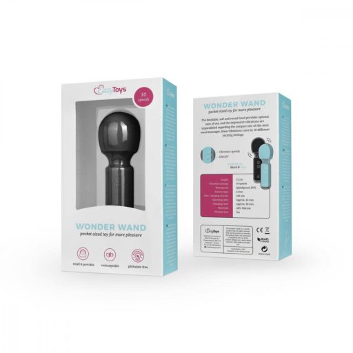 EasyToys Wonder Wand - akkus, mini masszírozó vibrátor (fekete)