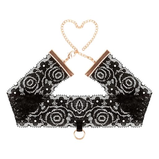 Rosy Gold - nyakörv és csukló bilincs (fekete)