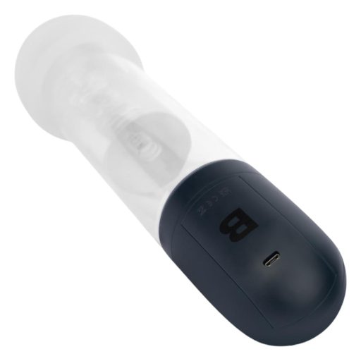 Boners - automatikus péniszpumpa maszturbátor (átlátszó-fekete)