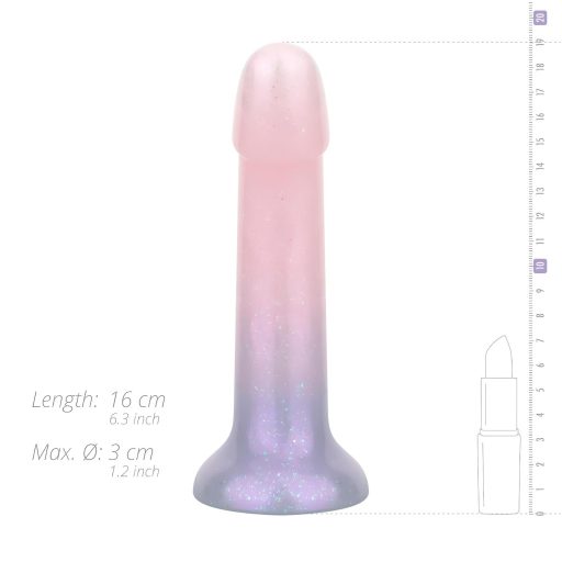 EasyToys Mermaid - csillámos dildó - 15cm (pink)