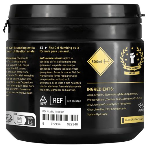 BUTTR - érzéstelenítő öklöző (fisting) gél (500ml)
