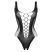 Christine - mélyen dekoltált necc body - (fekete) - XS-XL