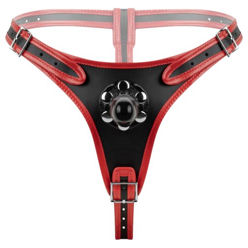 Easytoys - felcsatolható alsó tripla dildóval (fekete)