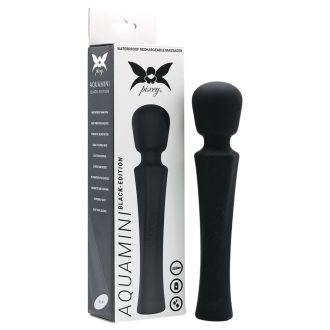 Pixey Aquamini - mini wand vibrátor (fekete)