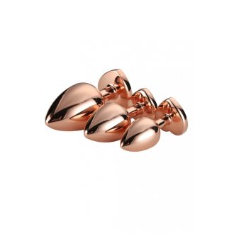   Gleaming Love - szíves anál plug szett - rosegold (3 részes)