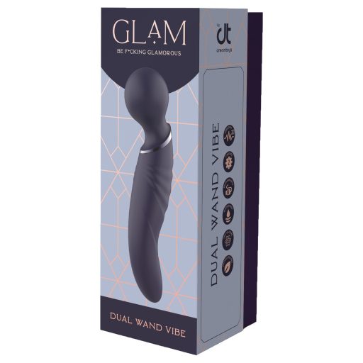 Glam - kétvégű wand vibrátor (sötétszürke)