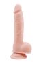   Mr. Dixx 7.6 - tapadókorongos, herés dildó - natúr (19,5cm)