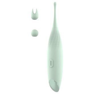   Glam - pontszerű csiklóizgató vibrátor cserélhető fejjel (zöld)